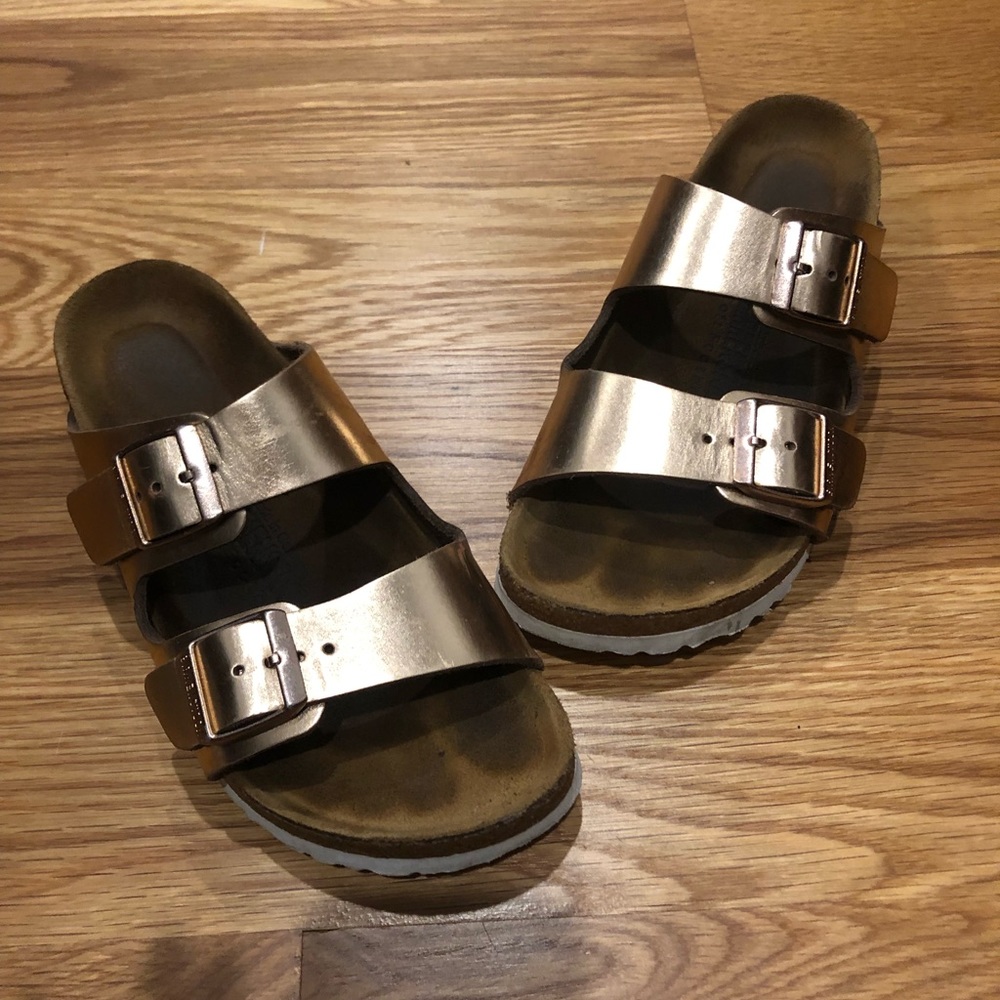 rose gold birkenstocks size 36
